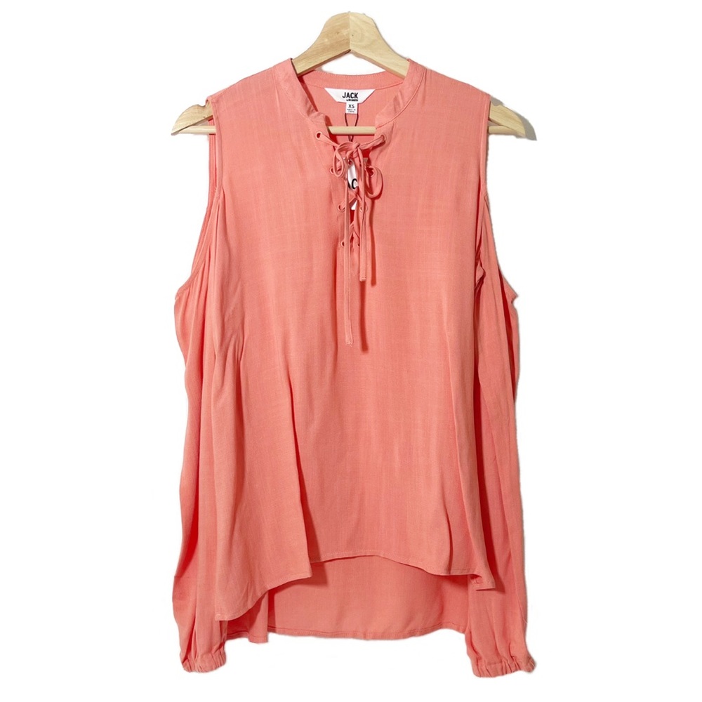 NWT Jack by BB Dakota Cold Shoulders Top Long Sleeves Salmon Orange Sz XS